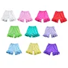 RTS Hot selling popular pants design for baby girl double ruffle plain color ruffle shorts cotton fabric ruffle shorts