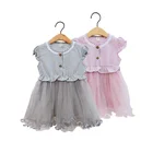 2019 new design summer cotton girls plaid dress wholesale