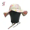 Bow wide brim child funny bucket hat kids beach fisherman cap
