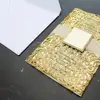 Golden Glitter Laser Cut Wedding Invitation Foiling Paper Craft Card with Belly Band