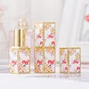 White Plum Blossom Lipstick Packaging Tube, 12.1mm 3D Print Lipstick Bottle, Chinese Style Lipstick Case