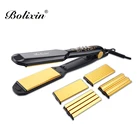 3in1 curling iron interchangeable hair straightener crimp