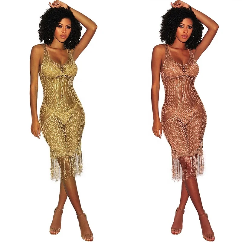 Women sexy tassel Swimsuit Cover Up Summer hollow out Crochet sleeveless Beach Dresses
Women sexy tassel Swimsuit Cover Up Summer hollow out Crochet sleeveless Beach Dresses