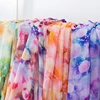 Thin bright colors printed chiffon fabric for dress scarves