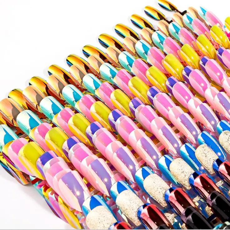 24 pcs Full Cover Neon Color Artificial False nails tips Easy Use Design Tips for Nail Salons, Gradient color
24 pcs Full Cover Neon Color Artificial False nails tips Easy Use Design Tips for Nail Salons, Gradient color