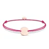Simple Dainty Jewelry Personalized Stainless Steel Custom Charms Adjustable Friendship Wish Bracelets String Rope Bracelet