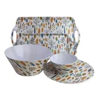 colorful green environmental homestay melamine western dinnerware sets