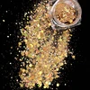 Xuqi Holographic Glitter Powder Biodegradable Cosmetic chunky Mix Glitter Powder gold For Festivals Rave Bulk Wholesale