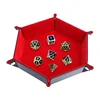 Folding Hexagon Dice PU Leather Valet Tray for Dungeons and Dragons