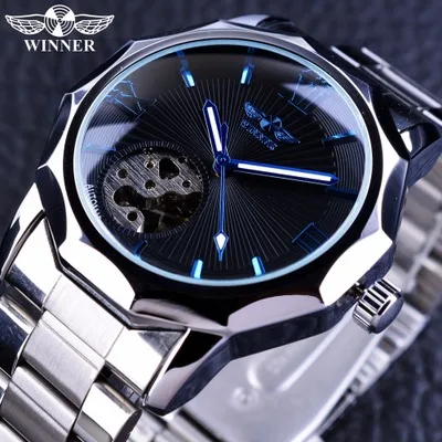 Winner Blue Ocean Geometry Design Transparent Skeleton Dial Mens Watch Top Brand Luxury Automatic Fashion Mechanical Watch Clock, 5 colors
Winner Blue Ocean Geometry Design Transparent Skeleton Dial Mens Watch Top Brand Luxury Automatic Fashion Mechanical Watch Clock, 5 colors