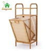 The New Design Multifunctional Bamboo Collapsible Laundry Basket Foldable Cloth Hamper with Storage Rack Shelf