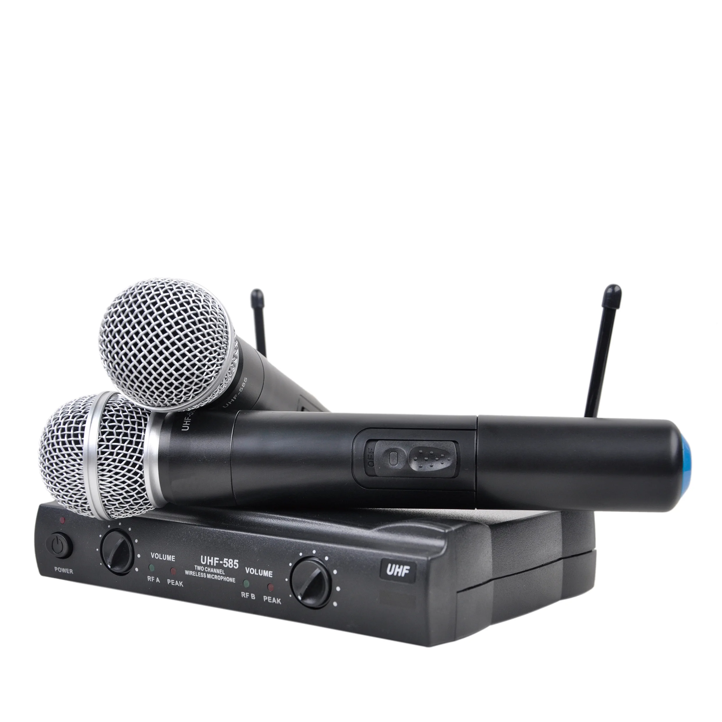Accuracy Pro Audio UHF-585 UHF Microphone System Wireless Handheld Microfono, Black
Accuracy Pro Audio UHF-585 UHF Microphone System Wireless Handheld Microfono, Black