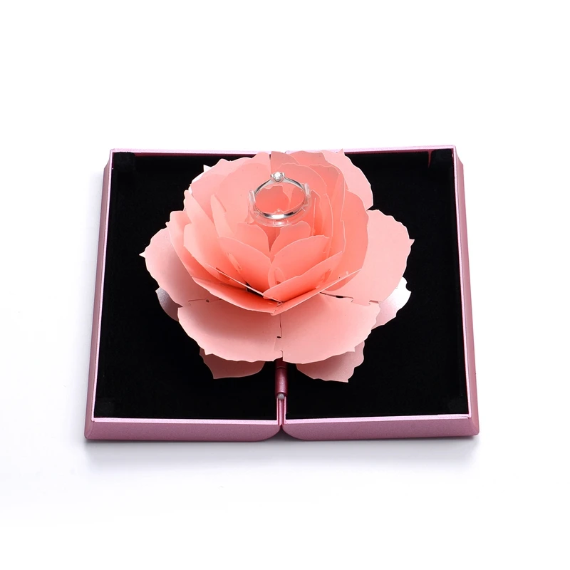 High Quality Foldable Unique Luxury Rose Flower Flock Engagement Earring Ring Box for Wedding Logo OEM Factory
High Quality Foldable Unique Luxury Rose Flower Flock Engagement Earring Ring Box for Wedding Logo OEM Factory