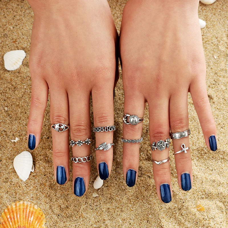 Vintage Women Knuckle Ring Geometric Star Moon Sun Cross Rings Set Bohemian Midi Finger Jewelry Ring (KR072), Antique gold,antique silver
Vintage Women Knuckle Ring Geometric Star Moon Sun Cross Rings Set Bohemian Midi Finger Jewelry Ring (KR072), Antique gold,antique silver