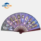 Hand Fan Fan For Men Wholesale CMYK Paper Printing Men's Bamboo Hand Fan For Events