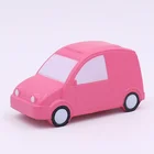 Promotional Van Shape Gifts Soft PU Foam Pink Car Toy Gifts Reliver Anti Stress Ball