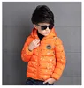 Fashion zipper hood casual velvet lining 10 year boy children winter jackets