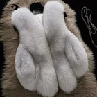 2019 autumn and winter new ladies faux fur vest hood fox natural fur vest short paragraph stitching factory direct sales