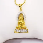 Xuping costume jewelry gold 24K women's zirconia Thailand buddha necklace pendant