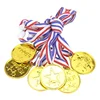 Gold plastic medals for children gold plastic medals with coloured ribbons