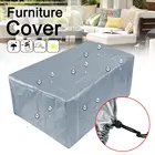 Outdoor Waterproof Rectangle Furniture Table Silver Cover Dust Frost Protection 210D Oxford cloth