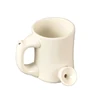 Porcelain bake Smoking Pipe cup with handle Coffee Mugs Mike Tea Cup Ceramic mug Gift for printing logo