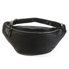 Custom Logo New Fashion Real Leather Black Fanny Pack Waist Pouch Bag Leather 'waistbag' for men
