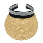 Logo Customization Brim Sun Visor Women Cheap Wide Brim Straw Beach Sun Visor Cap Hat for Women