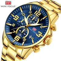 

MINI FOCUS 0278G NEW Arrival Top Brand Luxury Royal Golden Men Watch Luminous Waterproof Men's Quartz Chronograph Fashion Sports
