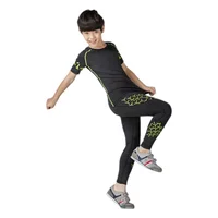 

Wholesale fit dry compression tight sportswear great stretck Boy 2 pieces compression clothing kids fitness wear