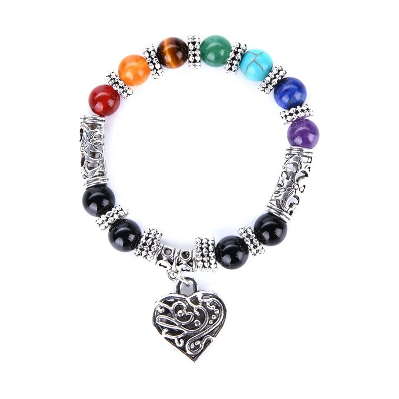 New Design Womens Jewelry Colorful 7 Chakra Natural Stone Bracelet Healing Lava Rock Yoga Heart Pendant Bead Bracelet, Picture
New Design Womens Jewelry Colorful 7 Chakra Natural Stone Bracelet Healing Lava Rock Yoga Heart Pendant Bead Bracelet, Picture