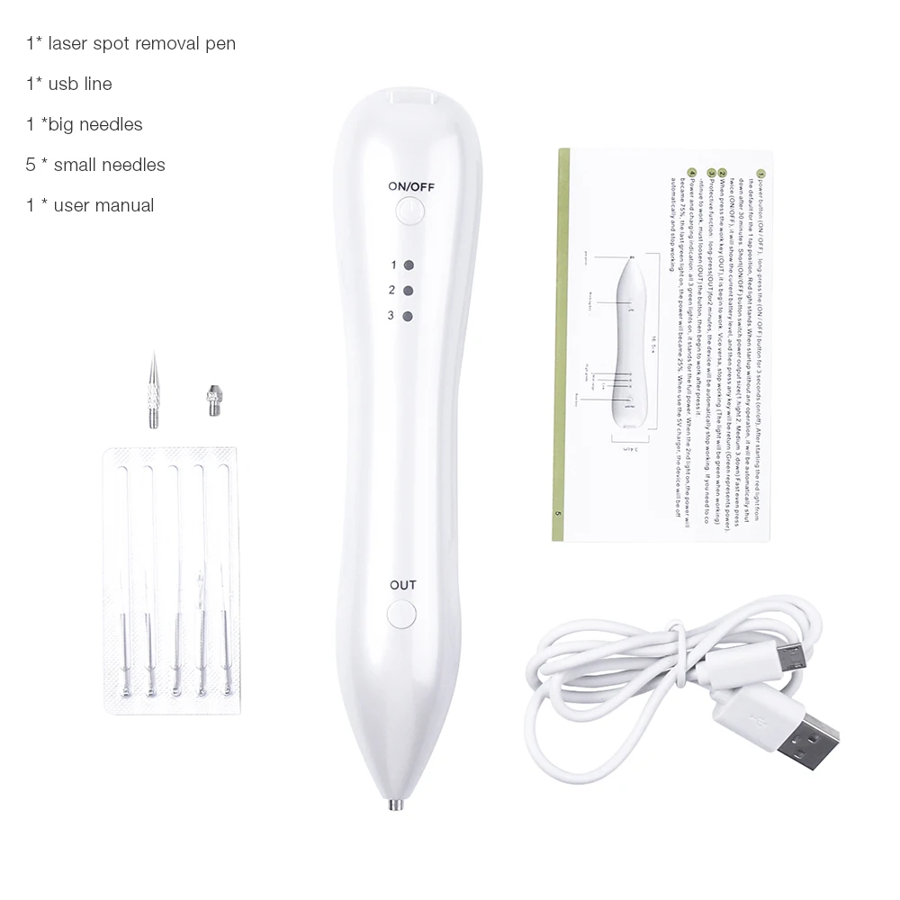 Electric Freckle Removal Machine Anti-aging Mole Freckle Remover Pen Three Levels Adjustable Spot Tattoo Remover Beauty Device, White or customized
Electric Freckle Removal Machine Anti-aging Mole Freckle Remover Pen Three Levels Adjustable Spot Tattoo Remover Beauty Device, White or customized