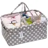 Hot sale grey star printed storage canvas basket mummy baby bag hanging diaper caddy stroller organizer bag
