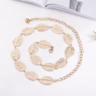 fashion gold waist chain belt metal leaf chain belt women high quality