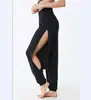New Women Loose Athletic Split-leg Joggers Long Trousers Solid Casual Elastic Waist Cotton Pants Ankle Length Harem Pants