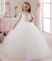 LSW112 Lace flower girls ball gown dresses with bow white communion dresses half sleeves dresses for girls
LSW112 Lace flower girls ball gown dresses with bow white communion dresses half sleeves dresses for girls