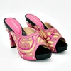 AX6089 Best quality dress matching shoes women comfortable high heels handbags ladies shoes