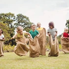 Eco Linen Burlap Bags Sack Race Bag Friendly Jute Reusable Grocery Multipurpose Bags Party Game For Kids