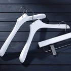 Luxury customized logo white man wooden coat hanger