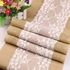 Wedding table cloth handmade custom jute fabric lace decoration Linen Table Runner
