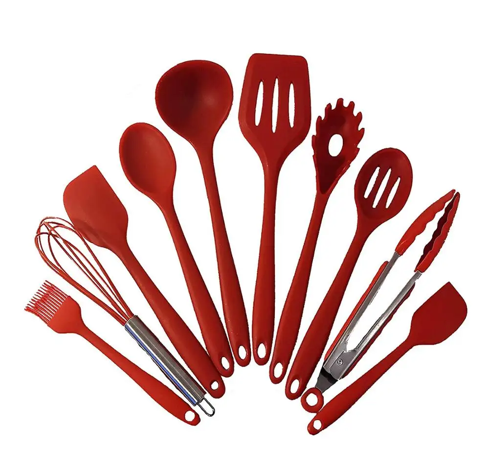 2019 الغذاء الصف 11 سيليكون أدوات مطبخ للطبخ ، أدوات المطبخ سيليكون ، مجموعة اكسسوارات المطبخ