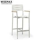 New models vintage metal frame high bar chair coppercial aluminum bar stool arm outdoor bar chair for sale