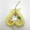 Newest design Artifical Yellow Rabbit Spring Ornament Hanging Easter Home Decoration