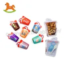 Juice cup chocolate candy and biscuit with surprise toy