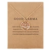 Make A Wish Card Jewelry Yoga Buddha Lotus Flower Good Karma Pendant Necklace