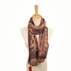 cheap 100 silk cotton satin scarf woman silk photo print scarf hijab
