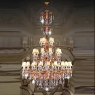 Crystal Chandelier Luxury with Fabric Lampshades Candle bulbs Cristal Chandelier