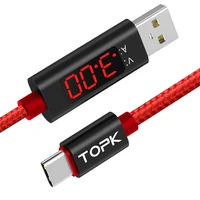 

Free Shipping TOPK AC27 1M(3.3ft) Nylon Braided Current Display USB Type C Cable