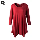 Women Plus Size 3/4 Sleeve Tunic Tops Loose Basic Shirt