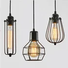 Loft Industrial Retro Pendant Lamp 110V 220V Iron Cage Vintage Lighting